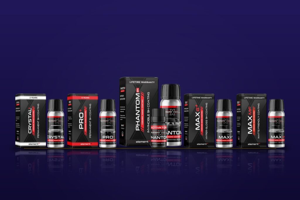 System X ラインナップ - SystemXセラミックコーティング|米国製特殊コーティング System Xのセラミックコーティング製品ラインナップ(CRYSTAL+・PRO+・PHANTOM 2K・MAX G+・MAX MF)