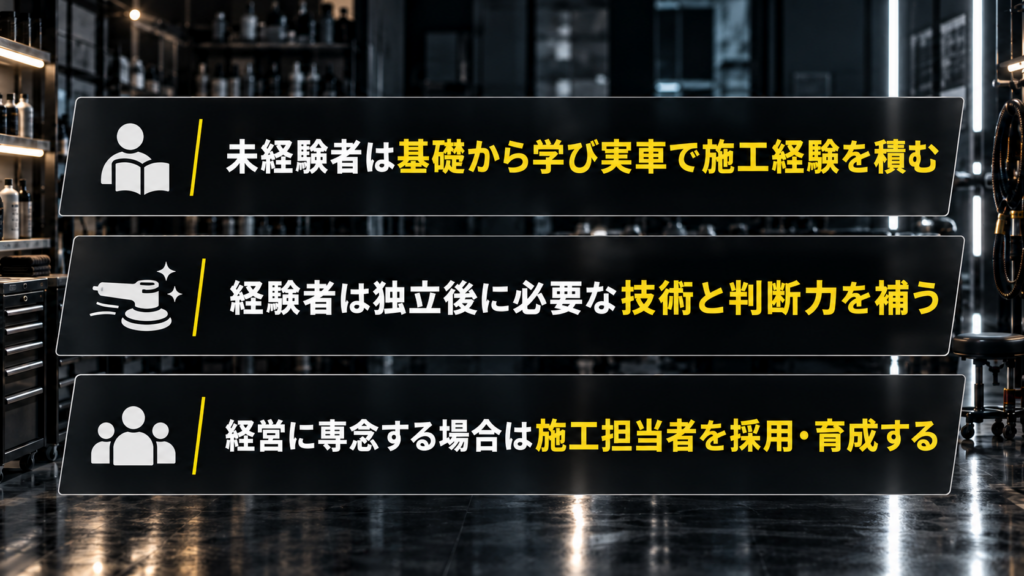 経験や施工体制に合わせた開業準備の進め方